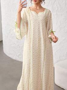 Yasmyna Ditsy Floral Patchwork Loose Fit Elegant Floral Dress, Flattering And Age-Reducing For Women - Multicolor - View 5
