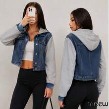 Demin Jacket, With Sleeves And Sweatshirt Cap And Removable Cap - azul marino - View 7
