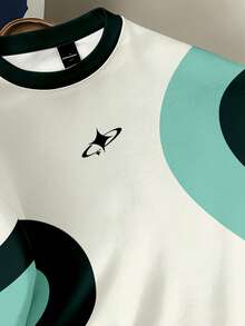 Manfinity Joysei Men's Contrast Color Round Neck Short Sleeve Casual Versatile T-Shirt - Green - View 3