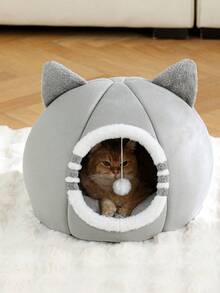 PETSIN 1 PC Cat Bed Kitten Bed, Washable Cat Beds For Indoor Cats, Super Soft Pet House For Puppy And Kitten With Anti-Slip Bottom - Grey - View 11