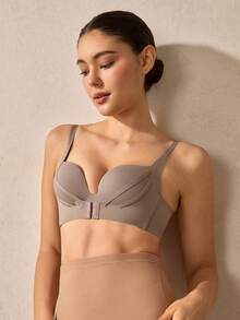 Veilyse Áo lót nâng ngực siêu nâng ngực dành cho nữ, cúp ngực nhỏ được thiết kế để tạo hiệu ứng ngực lớn hơn - màu nâu - Xem 1
