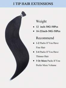 I-Tip Hair Extensions Real Human Hair 50Pcs,  Cold Fusion Microlink Extensions For Women,Nature Color Pre-Bonded Invisible Hairpiece For Instant Volume & Length On Thin Hair,Long-Lasting Secure Reusable Perfect Mother's Day Beauty Gift Idea - Multicolor - View 3