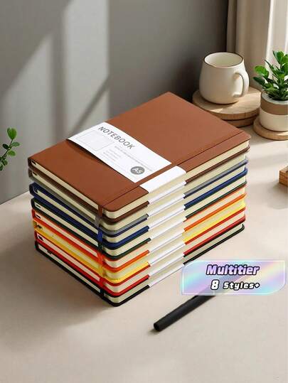 A5 Hardcover Notebook Set - PU Leather Cover, 200 Pages/100 Pages, Suitable For School, University, Work, Travel - Lined Notebook, Convenient For Note-Taking