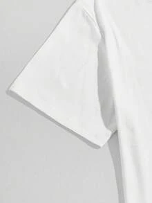 Manfinity EMRG Men's Letter Print Round Neck Short Sleeve T-Shirt And Drawstring Waist Pants Casual Suit - Multicolor - View 4