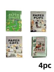 Zazumi 1Pc/4Pcs Plant-Themed DIY Paper Pet Origami Set, Creative Handmade Origami Material Kit With Cat, Dog And Dinosaur Shapes, Educational And Fun Handcraft Toy Gift Box For Children With Parent-Child Interaction - Multicolor - View 6