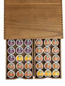 1pc Wooden Coffee Pod Storage Box, Coffee Pods And Tea Organizer Holder, K Pod Drawer Coffee Maker Machine Stand, Organizer De Cafe, Kcup Drawer Organizer, 30 Pod Capacity - Multicolor - View 10