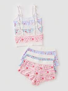 Chillnights HELLO KITTY AND FRIENDS | SHEIN 6pcs Collaboration Women's Lingerie Set - Multicolor - View 2
