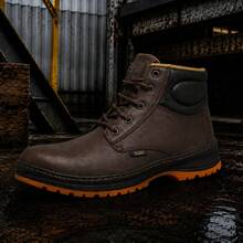 Bota de Trabajo Pleg Working En Piel Genuina Con Casco De Acero - cafe - Ver 4
