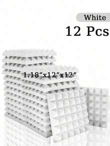 SHEIN 金字塔吸音泡沫 6-48 块 12 英寸 X 12 英寸 X 3 英寸 / 12 英寸 X 12 英寸 X 2 英寸 / 12 英寸 X 12 英寸 X 1.18 英寸 吸音板 8 色高密度声学处理泡沫 工作室隔音海绵垫 家居装修 - 彩色 - 查看 72