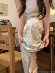 DAZY 女士水洗印花宽松休闲牛仔裤度假装扮 - 白色 - 查看 7
