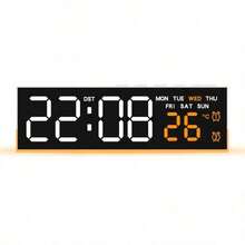 Multifunctional Atmosphere Lamp Alarm Clock, Minimalist Electronic Clock With LED Digital Display, Bedside Clock With Week, Temperature, 3 Brightness Levels, AC Powered & Battery Operated - USB or other DC connection - View 9