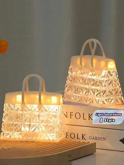 1 Piece Overnight Crystal Bag Light - Romantic Camping Lamp With Warm Light, Waterproof Outdoor Decoration, For Birthday And Valentine's Gifts, Mood Lamp With Unique Bag Shape For Young Women Lovers (Portable And Ready As A Gift)