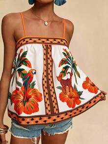 Travachic Women's Floral Print Fashionable Versatile Vacation Camisole Top - Multicolor - View 1