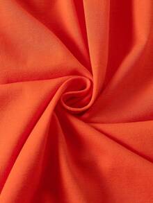 SHEIN Kleine Mädchen Einfarbiges Rundhals Kurzarm Lässiges Locker Kleid - Orange - Übersicht 4