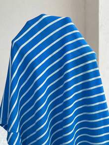 SHEIN LUNE Áo thun nữ size lớn kẻ sọc đen trắng cổ vuông tay ngắn phong cách casual thanh lịch, thời trang phương Tây boho bohemian thập niên 90, đồ đi chơi lễ hội mùa hè mùa xuân, phong cách old money, outfit ngày lễ Saint Patrick, lễ Phục sinh, đồ đi biển, bộ đồ mặc nhà, đồ đi nghỉ mát mùa hè, đồ rave lễ hội, thời trang nữ phong cách country, outfit đi xem concert country cho nữ - Xanh và trắng - Xem 6