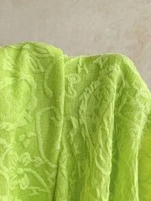 Soleia 女士夏季纯色蕾丝不对称下摆半身裙 - 綠色 - 查看 7