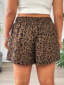 SHEIN EZwear 大码女式弹力腰休闲短裤，多色 - 彩色 - 查看 9
