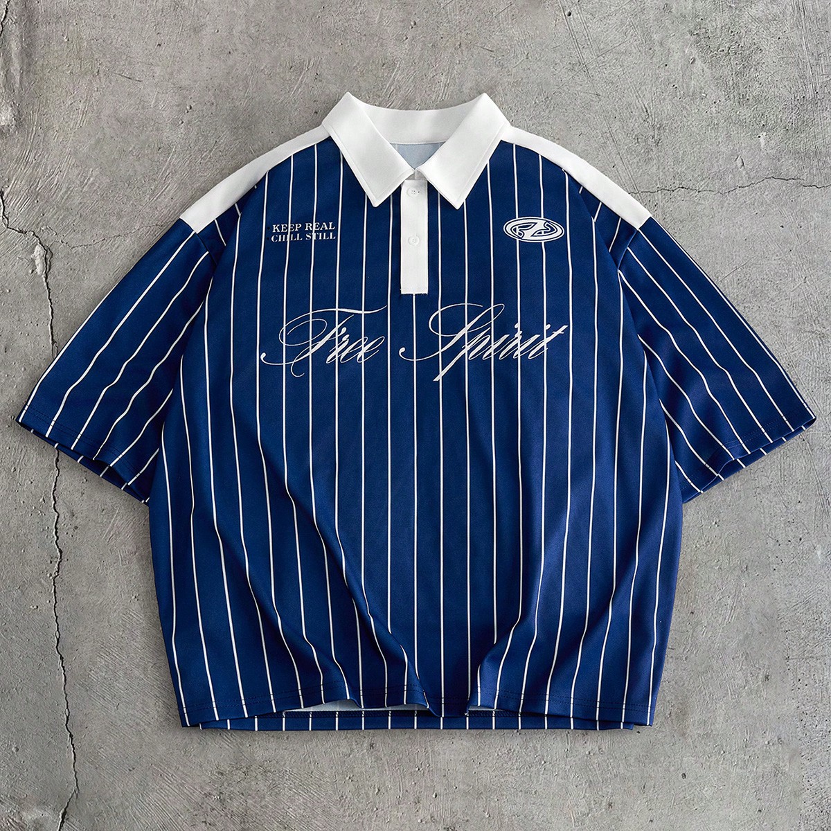 Men's Casual Striped Short Sleeve Polo Shirt, Summer