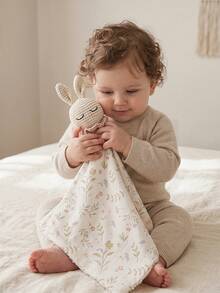 Cozy Pixies 1 pieza Toalla suave con estampado lindo de primavera y verano, color contrastante y conejo lindo, adecuada para bebés y niños - Multicolor - Ver 2