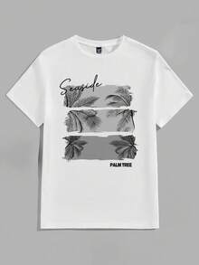 VIVINTIMO Men's Fabric American Vintage Hand-Painted Graffiti White Crew Neck T-Shirt, Original Graffiti American Vintage Short Sleeves, Comfortable F - Weiss 2 - View 2