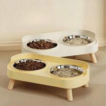 PETSIN Stainless Steel/PVC Pet Bowl Set With Stand, Dual Bowls, Suitable For Small Dogs And Cats, With Splash Guard - Pet Feeder - 150ml - View 9