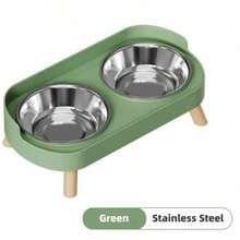 PETSIN Stainless Steel/PVC Pet Bowl Set With Stand, Dual Bowls, Suitable For Small Dogs And Cats, With Splash Guard - Pet Feeder - 150ml - View 16