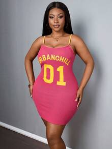SHEIN PETITE CURVE Đầm ôm sát mini phối ren màu sắc nổi bật dành cho nữ cỡ lớn, đầm ôm sát. - Hồng - Xem 4