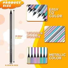 24 Metallic HB Coloring Pencils - Dust-Free, Versatile 1.0-1.9mm Lead For Art, Graffiti, And DIY Crafting - multicolor - View 2