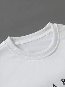 Manfinity Homme 男士渐变字母印花圆领长袖休闲套头卫衣，秋冬男士套头衫，男士蓝色卫衣 - 霧霾藍 - 查看 4