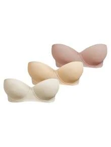 Bộ 3 áo ngực nữ tối giản, gợi cảm, kiểu yếm, không dây, có gọng. - Nhiều màu - Xem 1