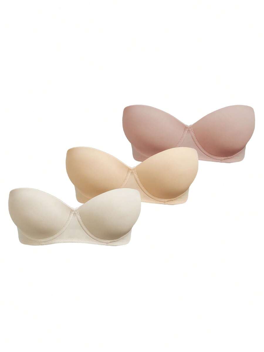 Bộ 3 áo ngực nữ tối giản, gợi cảm, kiểu yếm, không dây, có gọng. - Nhiều màu - Xem 1