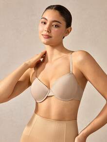 Veilyse 蜜桃女孩女士钢圈聚拢文胸 - 提拉胸部，性感舒适，时尚百搭，完美礼物之选 - 米色 - 查看 2