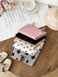 SHEIN LMoss Kids 碎花图案新生儿连体衣，适合夏季穿着 - 彩色 - 查看 3