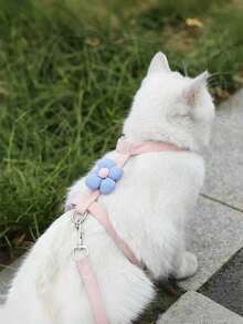 1 buah Set Harness dan Tali Kucing yang Dapat Diatur dengan Dekorasi Bunga Lucu – Rompi Hewan Peliharaan yang Nyaman dan Anti Lepas untuk Kucing Kecil, Perlengkapan Jalan-jalan Anak Kucing - MultiWarna - View 6