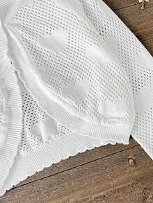 SHEIN Áo len Bé Gái - trắng - Xem 3