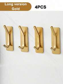1/2/4pcs Adhesive Hooks, Towel Hook Coat Hooks, Stainless Steel Brushed Wall Hooks, For Hanging Bathrobe Sponges In Bathroom And Bedroom, Hook Accessories, Auxiliary Hook, Heavy Duty Hook - Multicolor - View 12