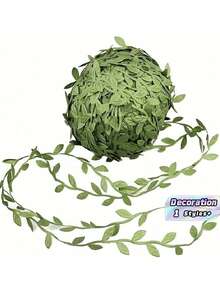 Green Leaf Decorative Ribbon - Length 10 Meters/30 Meters - Suitable For DIY Craft Parties, Weddings, Home Decor, DIY Handmade Products, Easter And Christmas Gifts - multicolor - View 1