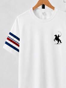 Teen Boy Casual Minimalist Short Sleeve Crew Neck T-Shirt And Pants Set,White,Summer,Street Life Casual Graphic Street Fashion,Streetwear Outfits - Multicolor - View 6