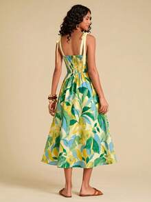 Travachic Vacation Woven Printed Spaghetti Strap Midi Dress For Women - Multicolor - View 2