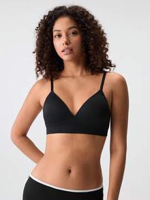 Loungeista Women's Sexy Supportive Wireless Seamless Soft Breathable Brafor Summerfor Summer - Black - View 4