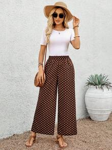 Faunlyn Quần nữ chấm bi có túi, kiểu dáng rộng rãi, đa năng. - Nhiều màu - Xem 5