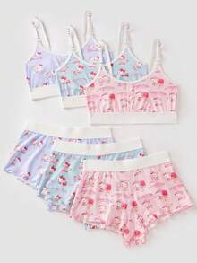 Chillnights HELLO KITTY AND FRIENDS | SHEIN 6pcs Collaboration Women's Lingerie Set - Multicolor - View 1