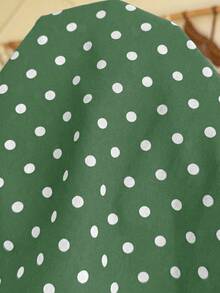 SHEIN Maternity Polka Dot Print Camisole And Adjustable Waist Shorts Casual 2 Pieces Set - Green - View 7