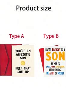 1PC Fun Greeting Card For Son Suitable For Parents To Give To Children's Birthday Card (Send Random Color Styles) - Greeting cards for children - View 5