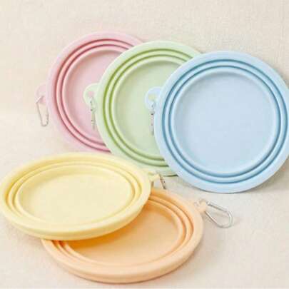 PETSIN 1 Portable Pet Travel Bowl With Snap Closure, Foldable, Perfect For Outdoor Activities And Christmas Gifts