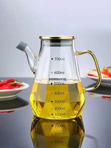 1pc Creative Diamond Design Borosilicate Glass Oil Bottle, Leak-Proof Glass Oil Pot, Suitable For Soy Sauce, Vinegar, Cooking Oil And Seasoning In Kitchen - View 10