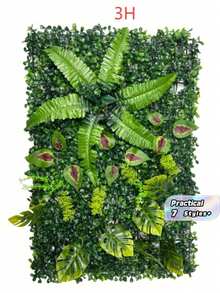 1 Peça Painel de Parede de Planta Verde Artificial | 40x60cm | Material Plástico | Sem Necessidade de Energia ou Bateria | Decoração Doméstica e de Jardim DIY | Adequado para Pátio Externo e Decoração de Cerimônia de Formatura, Fácil de Usar, Plantas Realistas - Verde - Visão 1