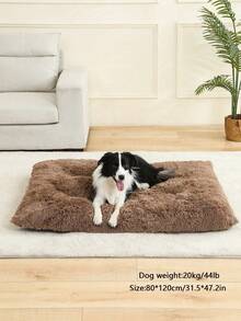 PETSIN 1 Pc Plush Dog Bed For Large Dogs, Comfortable Pet Mattress, Soft Dog Mat With Non-Slip Bottom, Durable & Machine Washable, Suitable For Large, Medium, Small Dogs And Cats, All-Season Use - Brown - View 8