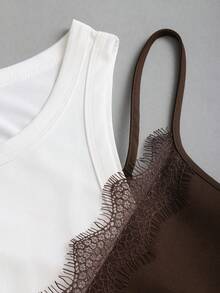 Sweetra Women's Spring/Summer New Design Sense High Street Elegant Vacation Retro Texture Minimalist Slim Fit 2 In 1 Shirt - Brown - View 5