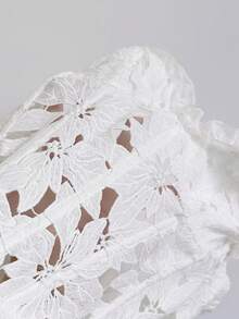 Soleia 女款春夏浪漫度假風雛菊刺繡紋理印花3D花卉裝飾抹胸上衣，適合休閒約會、情人節、下午茶、海灘、郵輪度假、公路旅行、城市度假、音樂節派對，波希米亞嬉皮西式日常通勤 - 白色 - 查看 8